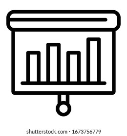 Graph chart banner icon. Outline graph chart banner vector icon for web design isolated on white background