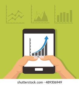 graph chart with business related icons image 