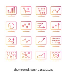 graph and chart in computer icons red line design