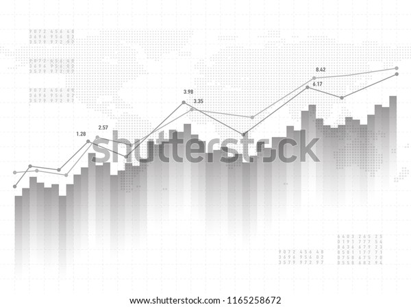Graph chart data\
background. Finance concept, gray vector pattern. Stock market\
report statistics\
design.
