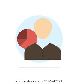 Graph, Chart, Data, Employee, Manager, Person, Statistics Abstract Circle Background Flat color Icon. Vector Icon Template background