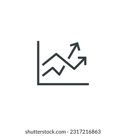 Graph chart diagram growth increase analytics icon, vector illustration