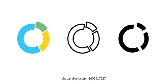 Graph chart diagram icon. Business flat, silhouette, line vector illustration on white background