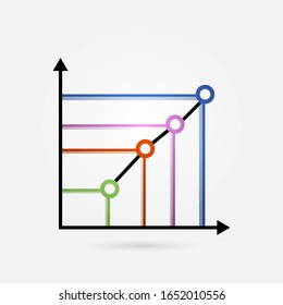 Graph, chart, diagram icon. Business data design elements for web, report, presentation, finance analysis. Vector design
