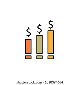 graph, chart, dollar icon. Element of finance illustration. Signs and symbols icon can be used for web, logo, mobile app, UI, UX