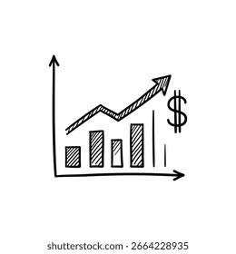 Graph Chart with Dollar Sign Showing Financial Growth