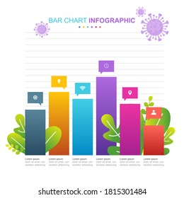 Graph Chart Up Down Business Declining in Pandemic Economic Recession Illustration