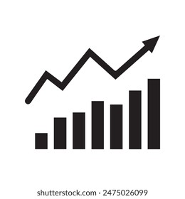 Gráfico gráfico icono económico. El negocio del dinero aumenta el diseño.