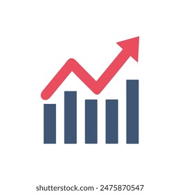 Gráfico gráfico icono económico. El negocio del dinero aumenta el diseño.