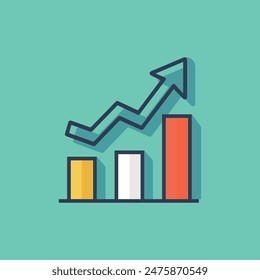 Graph chart economic icon. Money business increase design.