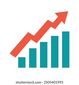 Graph chart economic icon. Money business increase design.