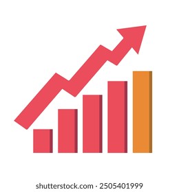 Graph chart economic icon. Money business increase design.