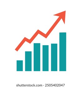 Graph chart economic icon. Money business increase design.