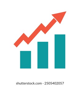 Graph chart economic icon. Money business increase design.
