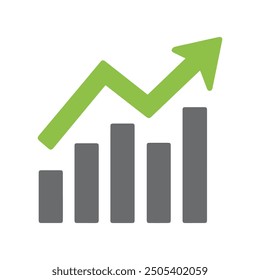 Graph chart economic icon. Money business increase design.