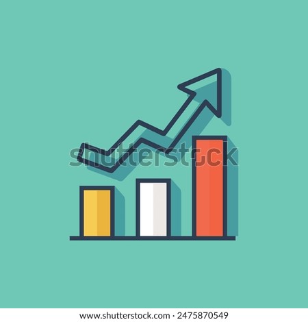 Graph chart economic icon. Money business increase design.