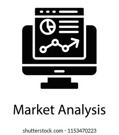 
A graph chart emerging from computer screen depicting market analysis 
