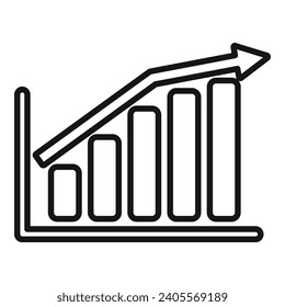 Graph chart file icon outline vector. Desk document. Record keeping