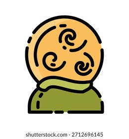 Ícone de cor de linha preenchida do gráfico. Símbolo de dados em espiral. Perfeito para testar algoritmos de aprendizagem de máquina, especialmente algoritmos de classificação.