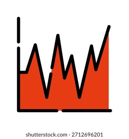 Icono de color de línea llena de gráfico gráfico. Símbolo de gráfico de volatilidad. Perfecto para la volatilidad del mercado de pantallas o de seguridad.
