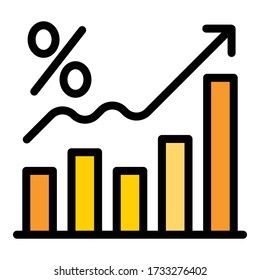 Graph chart finance icon. Outline graph chart finance vector icon for web design isolated on white background