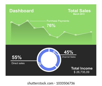 Graph chart in flat style
