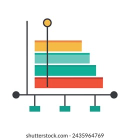 
Graph chart flat vector illustration on white background