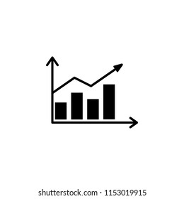 Graph, chart glyph icon. Simple vector for UI and UX, website or mobile application on white background