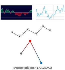 Graph. Chart of growth and fall. Vector illustration
