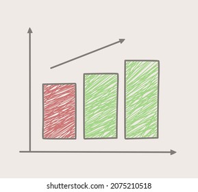 Graph chart is a hand-drawn. Vector doodle illustration. - Powered by Shutterstock - Get 15% off with code: PIKWIZARD15