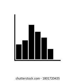 Graph chart icon. Black graph outline vector illustration isolated on white. Simple pictogram symbol.