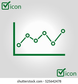 Graph chart  icon. Diagram symbol.  Graph chart graphic element. 