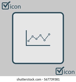 Graph chart  icon. Diagram symbol.  Flat design style.