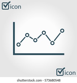 Graph chart  icon. Diagram symbol.  Flat design style.