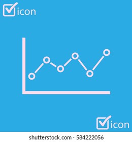 Graph chart  icon. Diagram symbol.  Flat design style.