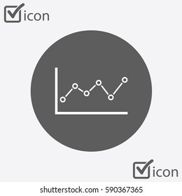 Graph chart  icon. Diagram symbol.  Flat design style.