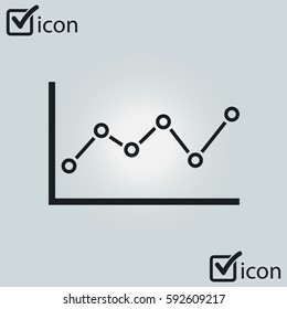 Graph chart  icon. Diagram symbol.  Flat design style.