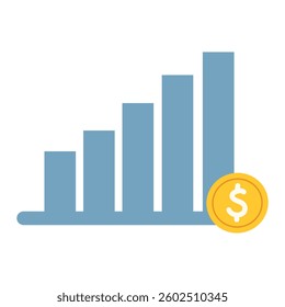 graph chart icon with dollar sign.suitable for business and finance concepts