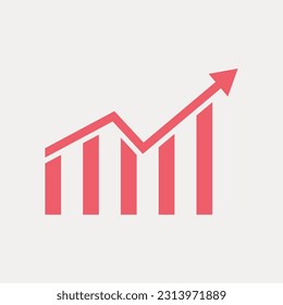 Graph chart icon flat vector illustration.