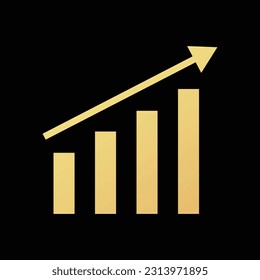 Graph chart icon flat vector illustration.