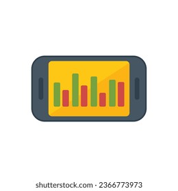 Graph chart icon flat vector. Business people. Seo digital isolated