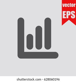 Graph chart icon infographic isolated in flat style.Vector illustration.
