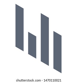 Graph chart icon. Isometric of graph chart vector icon for web design isolated on white background