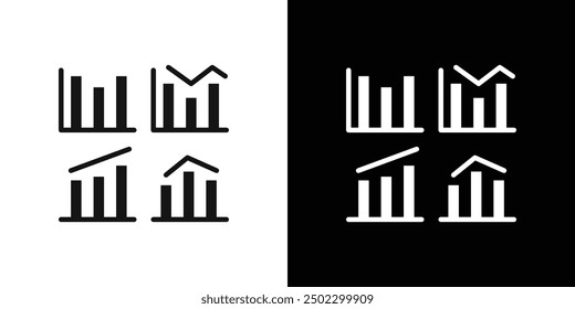 graph chart icon logo set vector