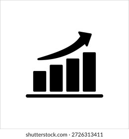 Up graph chart icon. Performance vector icon for web design. Isolated on white background.