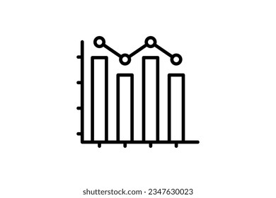 Icono de gráfico gráfico de gráfico. Icono relacionado con la evaluación. estilo de icono de línea. Diseño de vector simple editable