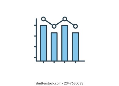 Icono de gráfico gráfico de gráfico. Icono relacionado con la evaluación. estilo de icono de línea plana. Diseño de vector simple editable