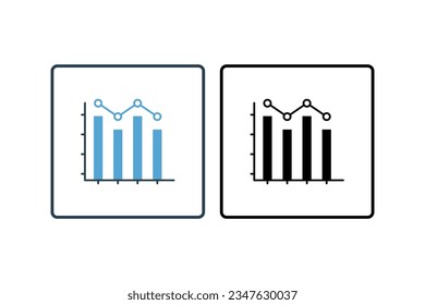 Graph Chart Icon. Icon related to assessment. solid icon style. Simple vector design editable