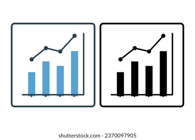 Graph Chart Icon. Icon related to Business. Suitable for web site design, app, UI, user interfaces. Solid icon style. Simple vector design editable