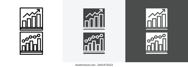 graph chart icon set vector art